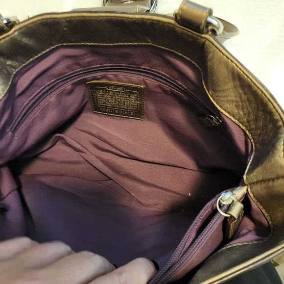 Coach - Vintage Gold with Purple Lining, 9x15x4 - Picture 10 of 11